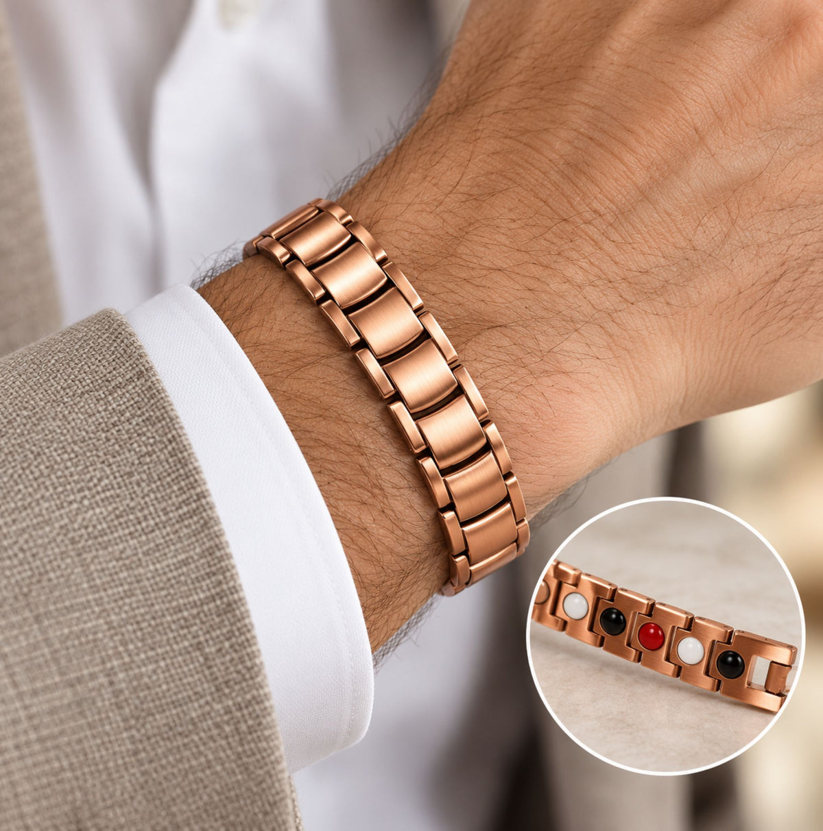 ETHERION Energy Bracelet Copper – 5-in-1 Pure Copper Energy Bracelet