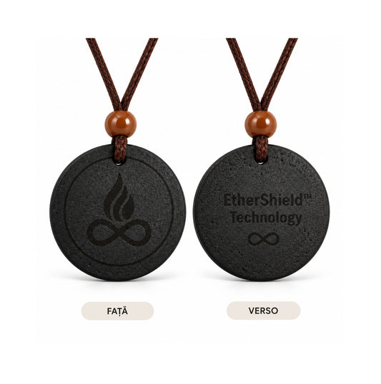 Pandantiv ETHERION Shield Pendant Core fata si verso cu EtherShield Technology