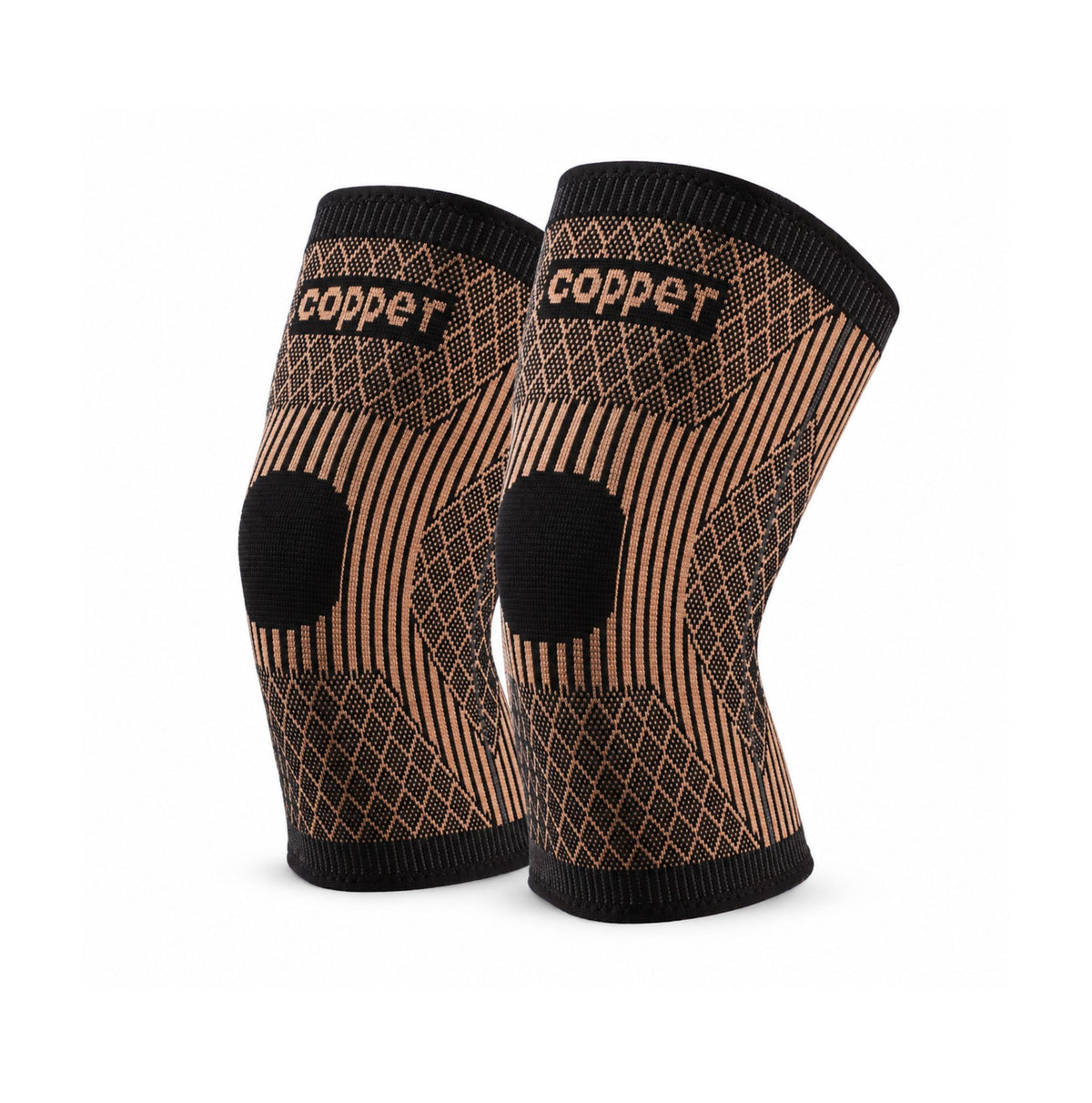 Set 2 genunchiere cu cupru Copper Knee Support pe fundal alb