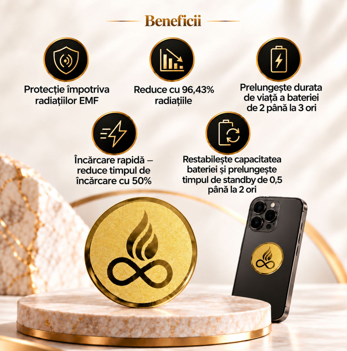 Beneficii ETHERION Phone Shield Gold pentru utilizarea dispozitivelor electronice