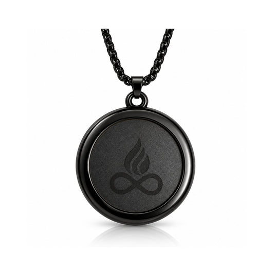 ETHERION Shield Pendant Black – Energetic Pendant with volcanic rock